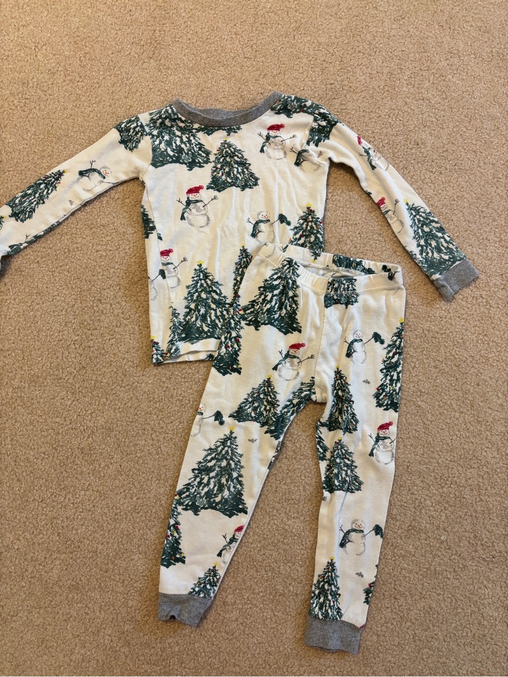 Burt's Bees Snowman Christmas Pajama Set Size 3T